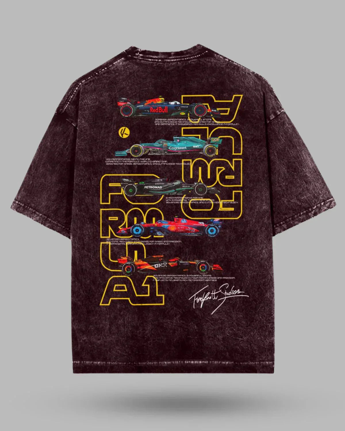 Formula 1 Acid Wash Oversized T-Shirt 🏎️