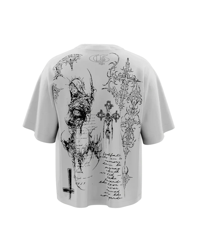 Ghost Boxy Oversized Cotton T-Shirt 👻🖤