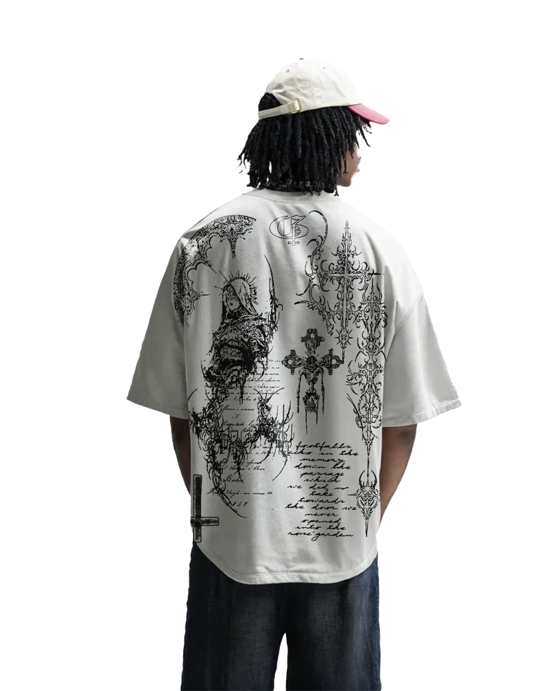 Ghost Boxy Oversized Cotton T-Shirt 👻🖤