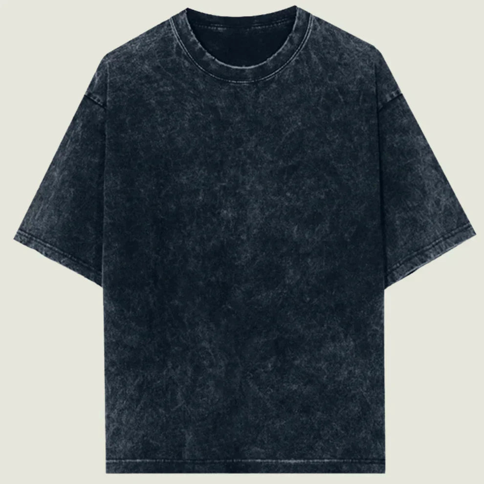 Oversized Acid Wash Navy Cotton T-Shirt 💙✨