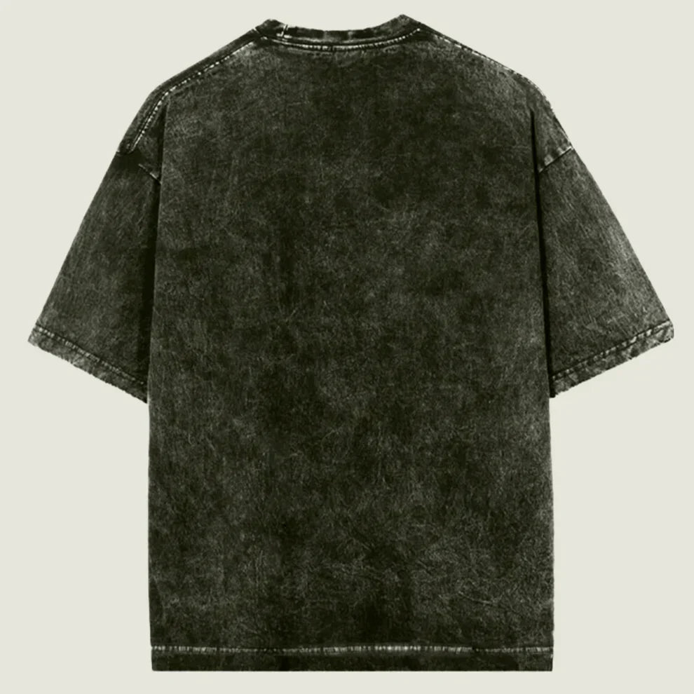 Oversized Acid Wash Olive Green Cotton T-Shirt 🫒✨