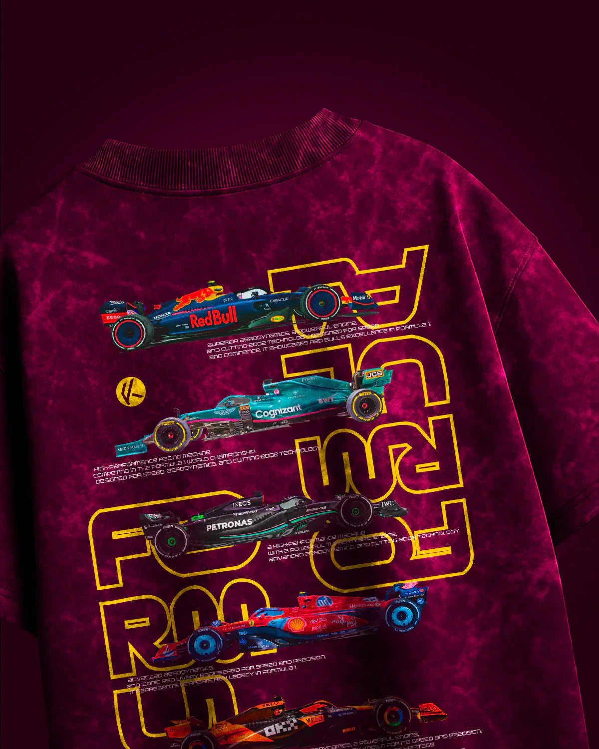 Formula 1 Acid Wash Oversized T-Shirt 🏎️