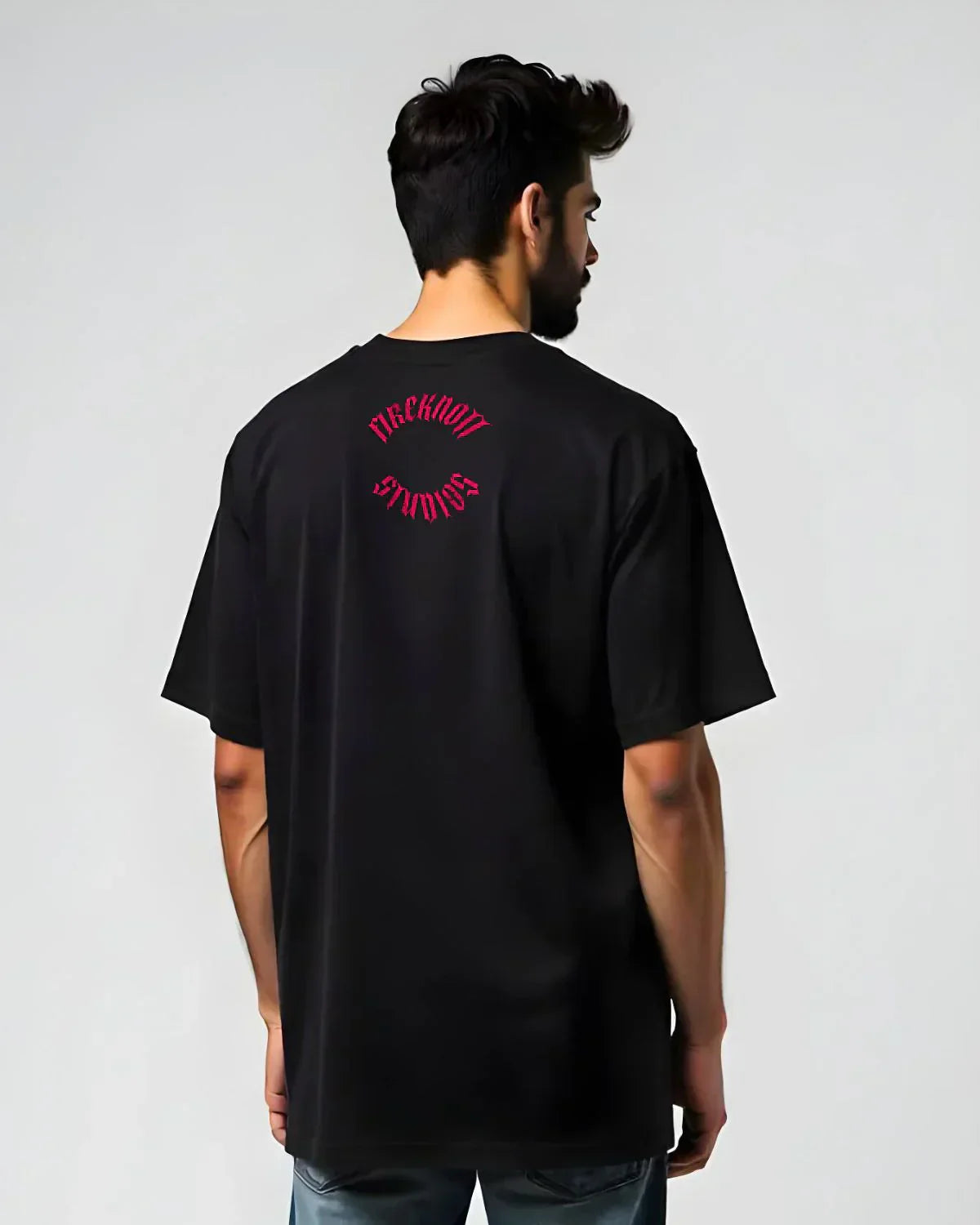 Samurai Shadow Acid Wash Oversized T-Shirt – Dark Aesthetic ⚔️🖤🌑