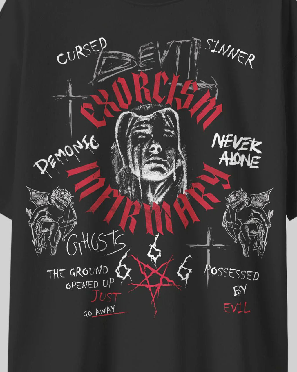 Samurai Shadow Acid Wash Oversized T-Shirt – Dark Aesthetic ⚔️🖤🌑