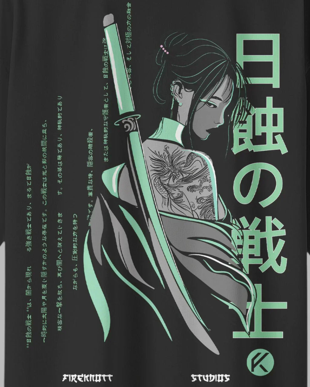 Samurai Shadow Acid Wash Oversized T-Shirt – Japanese Warrior Edition ⚔️🖤👕
