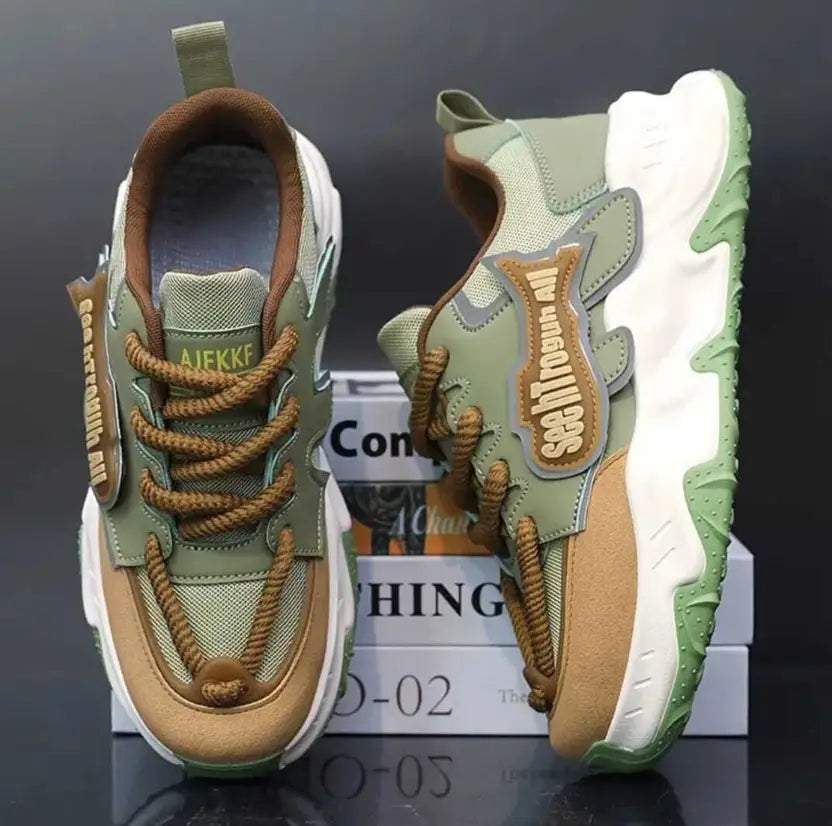 tejas Comfortable Casual Lace Up Sneakers Outdoor leisure Running Shoes Sneakers For Men (White, 10)