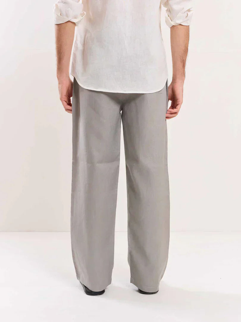 Light Grey Linen Pull-on Pants